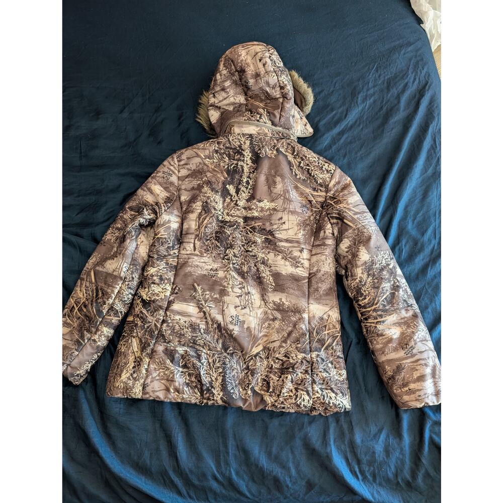 Realtree Max-1 XT Camouflage Jacket Size Large Women's Parka Zip off Hood - Picture 5 of 6